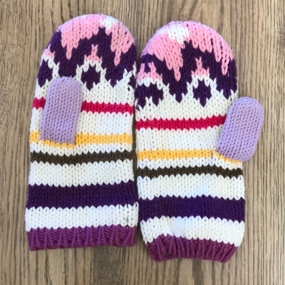 GAP Kids Colorful Knit Mittens Size L